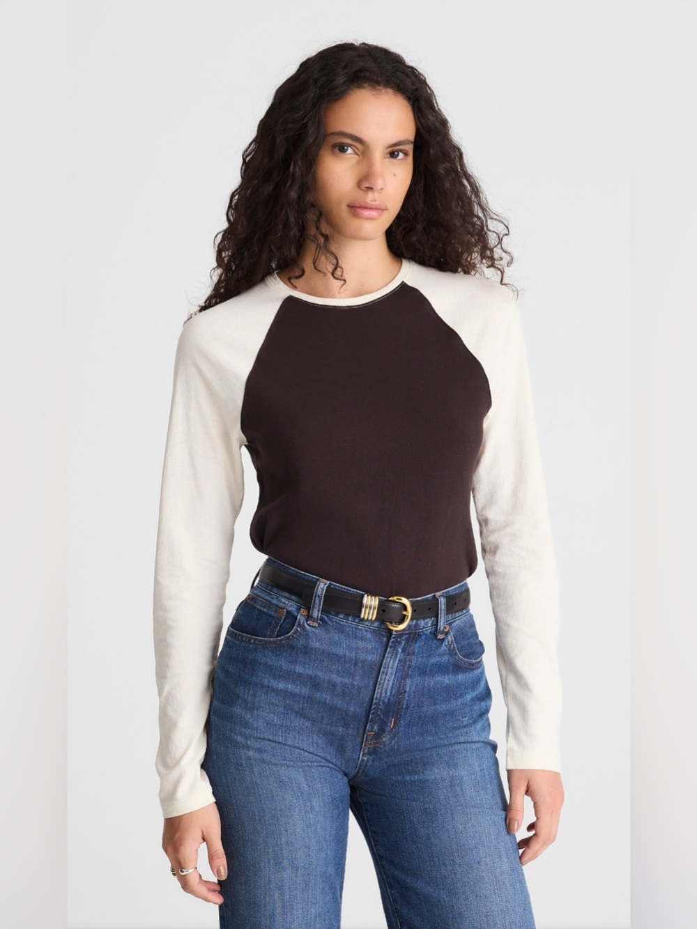 NWT MADEWELL Baseball Long Sleeve Tee in Vintage Jersey size women’s extra small